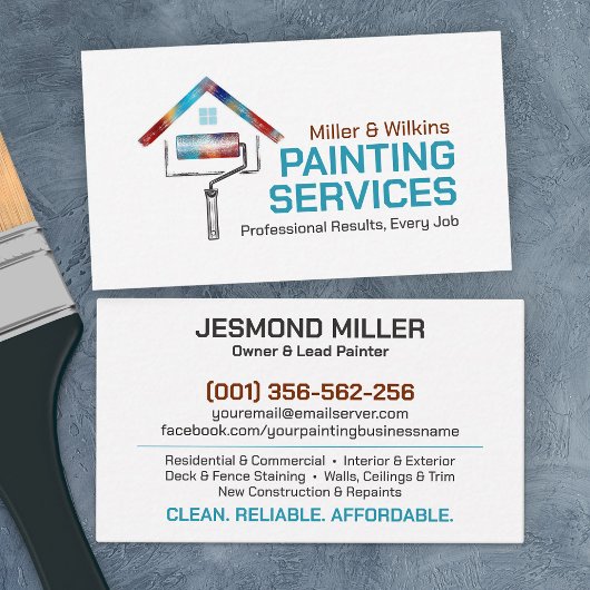 Professionele schilderdiensten - House Painter Visitekaartje