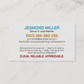 Professionele schilderdiensten - House Painter Visitekaartje (Achterkant)