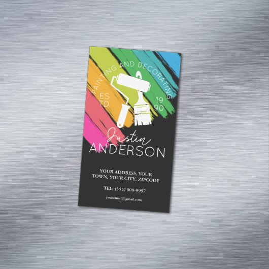 Professionele Schilderen en Decoreren klusjesman Magnetisch Visitekaartje (Voorbeeld)