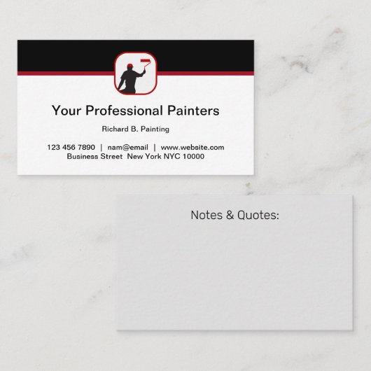 Professionele schilders Moderne Visitekaartjes (Voorkant / Achterkant)