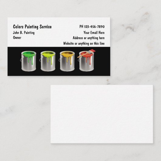 Professionele schilders Moderne Visitekaartjes (Voorkant / Achterkant)