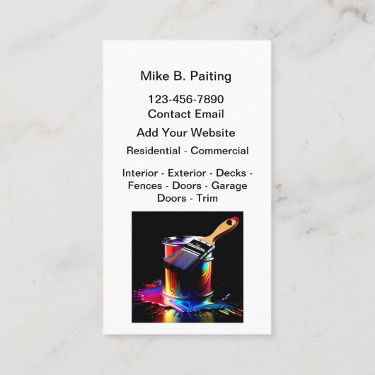Professionele schilders Moderne Visitekaartjes (Achterkant)