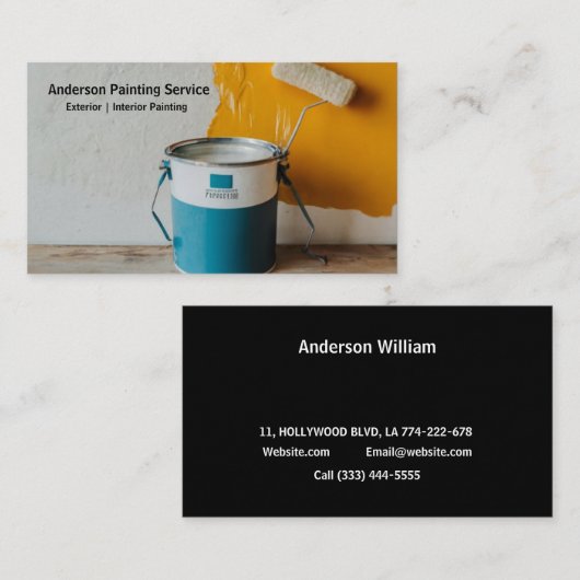 Professionele Schildersdienst elegante verfemmer Visitekaartje (Voorkant / Achterkant)