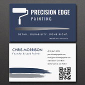 Professionele schilderservice Navy Blue QR-code Visitekaartje