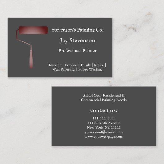 Professionele schilderverf Roller Visitekaartje (Voorkant / Achterkant)