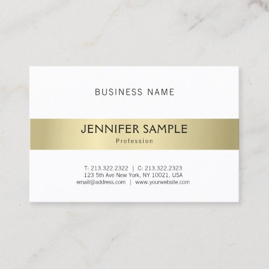 Professionele, schone, elegante Gold look Modern Visitekaartje (Voorkant)