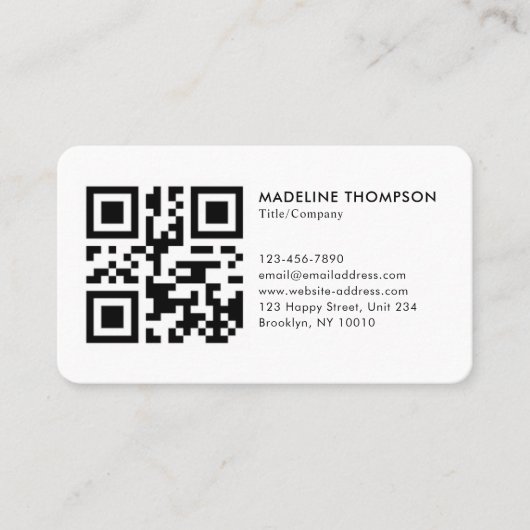 Professionele, schone, generieke Logo QR-code van  Visitekaartje (Voorkant)