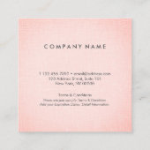 Professionele, schone minimalistische Blush Linen  Vierkante Visitekaartje (Achterkant)