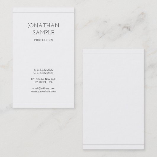 Professionele, schone vormgeving met elegant desig visitekaartje (Voorkant / Achterkant)