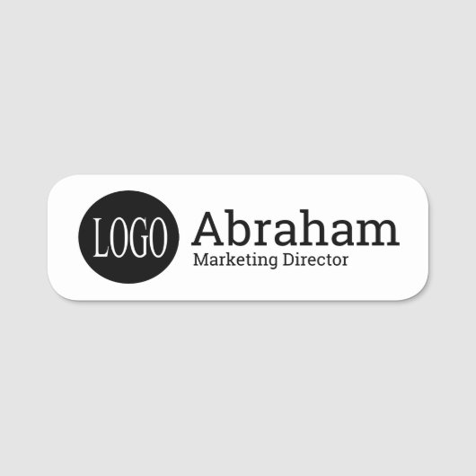 Professionele Schoon Moderne Zakelijke Logo Wit Naamplaatje (Voorkant)