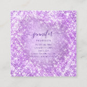 Professionele schoonheid, artiest Glitter Paars Vierkante Visitekaartje (Achterkant)