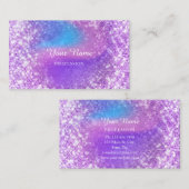Professionele schoonheid Consulting Paarse Glitter Visitekaartje (Voorkant / Achterkant)