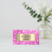 Professionele schoonheid kapper glitter roze vonk visitekaartje (Staand voorkant)