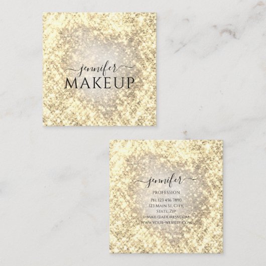 Professionele schoonheid make-up schoonheid Glitte Vierkante Visitekaartje (Voorkant / Achterkant)