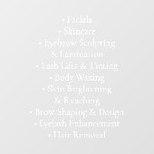 Professionele Schoonheidsdiensten Huidverzorging Raamsticker (Vel)