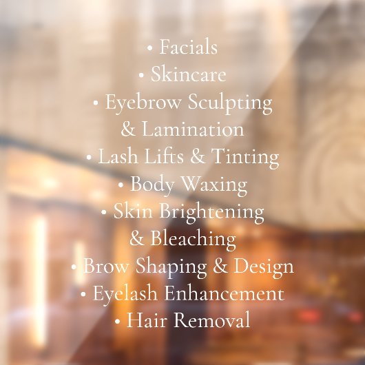 Professionele Schoonheidssalon Huidverzorging Raamsticker (Vel 2)