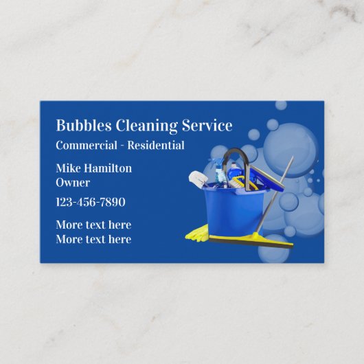 Professionele schoonmaak en Janitorial Visitekaartje (Voorkant)