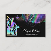 Professionele schoonmaak holografische conciërgedi visitekaartje (Voorkant)