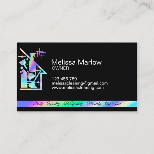 Professionele schoonmaak huis Maid conciërge diens Visitekaartje (Achterkant)