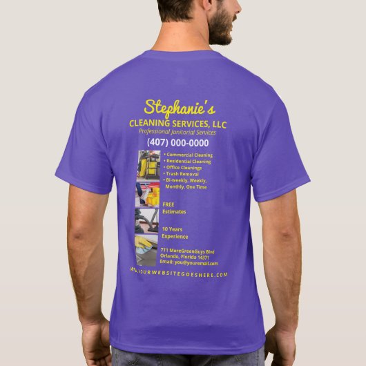 Professionele schoonmaak/Janitorial Housekeeping S T-shirt (Achterkant)