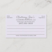 Professionele schoonmaak/Janitorial Housekeeping S Visitekaartje (Achterkant)