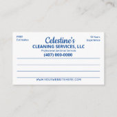 Professionele schoonmaak/Janitorial Housekeeping S Visitekaartje (Achterkant)