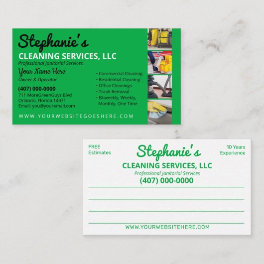 Professionele schoonmaak/Janitorial Housekeeping S Visitekaartje (Voorkant / Achterkant)