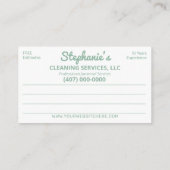 Professionele schoonmaak/Janitorial Housekeeping S Visitekaartje (Achterkant)