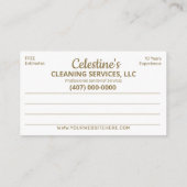 Professionele schoonmaak/Janitorial Housekeeping S Visitekaartje (Achterkant)