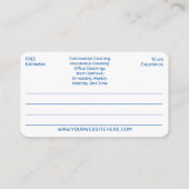 Professionele schoonmaak/Janitorial Housekeeping S Visitekaartje (Achterkant)
