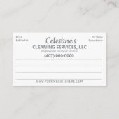 Professionele schoonmaak/Janitorial Housekeeping S Visitekaartje (Achterkant)