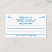 Professionele schoonmaak/Janitorial Housekeeping S Visitekaartje (Achterkant)