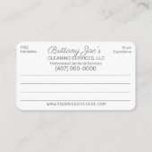 Professionele schoonmaak/Janitorial Housekeeping S Visitekaartje (Achterkant)