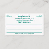 Professionele schoonmaak/Janitorial Housekeeping S Visitekaartje (Achterkant)