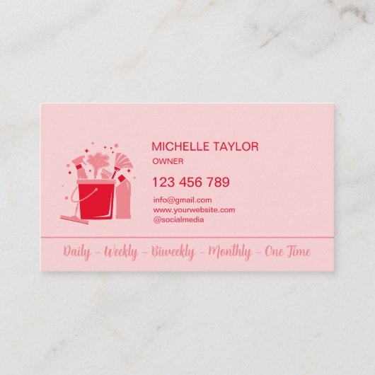 Professionele schoonmaak van huizen en Kantoor Visitekaartje (Achterkant)