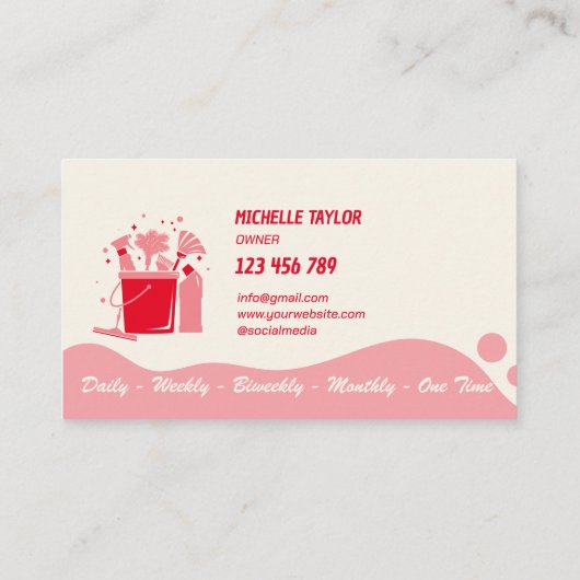 Professionele schoonmaak van huizen en Kantoor Visitekaartje (Achterkant)