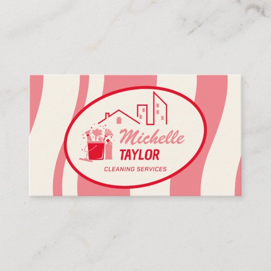 Professionele schoonmaak van huizen en Kantoor Visitekaartje (Voorkant)