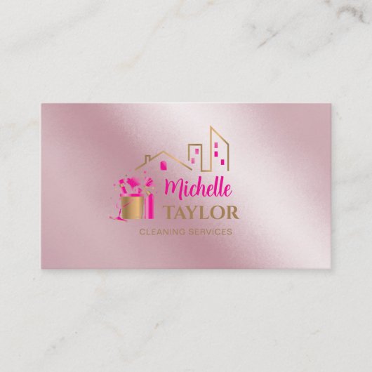 Professionele schoonmaak van huizen en Kantoor Visitekaartje (Voorkant)