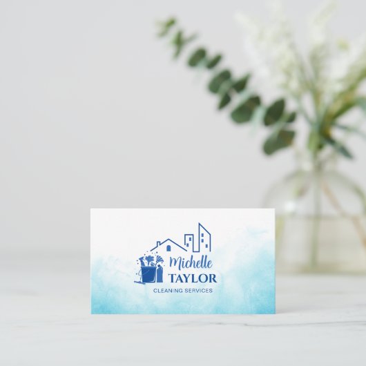 Professionele schoonmaak van huizen en Kantoor Visitekaartje (Staand voorkant)