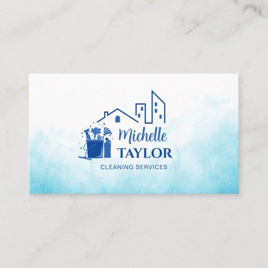 Professionele schoonmaak van huizen en Kantoor Visitekaartje (Voorkant)