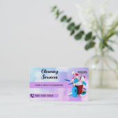 Professionele schoonmaak van huizen en schoonmaakd visitekaartje (Staand voorkant)