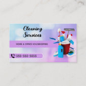 Professionele schoonmaak van huizen en schoonmaakd visitekaartje (Voorkant)