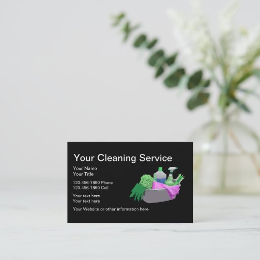 Professionele schoonmaak visitekaartje (Staand voorkant)