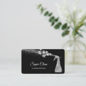 Professionele schoonmaakbeurten met mousserende bo visitekaartje (Staand voorkant)