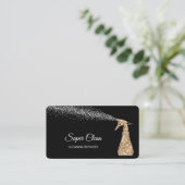 Professionele schoonmaakbeurten met mousserende bo visitekaartje (Staand voorkant)