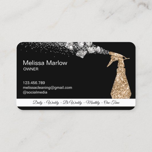 Professionele schoonmaakbeurten met mousserende bo visitekaartje (Achterkant)