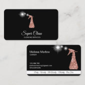 Professionele schoonmaakbeurten met mousserende bo visitekaartje (Voorkant / Achterkant)