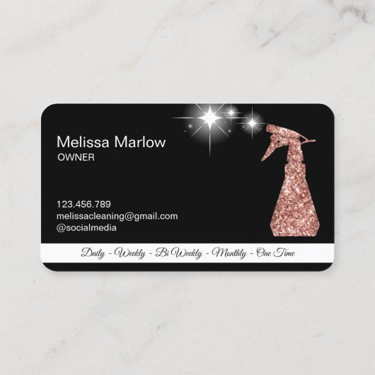 Professionele schoonmaakbeurten met mousserende bo visitekaartje (Achterkant)