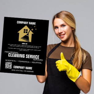 Professionele Schoonmaakdienst   Aangepaste Zakeli Flyer