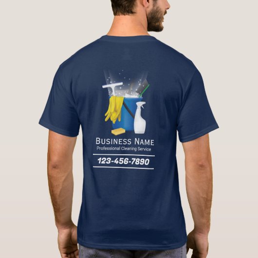 Professionele schoonmaakdienst Auto Detailing Navy T-shirt (Achterkant)
